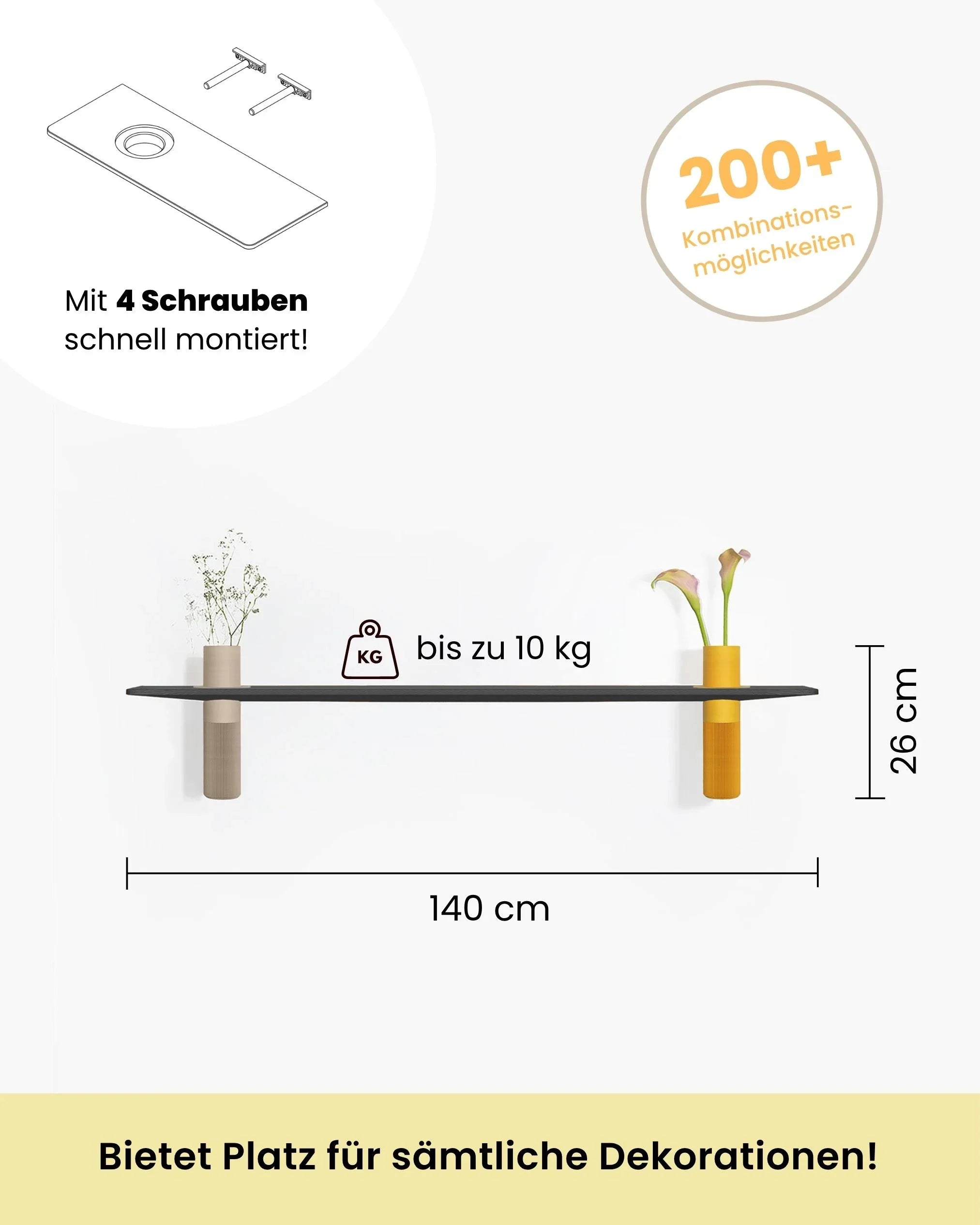 Vaseboard L Set - Schwarz