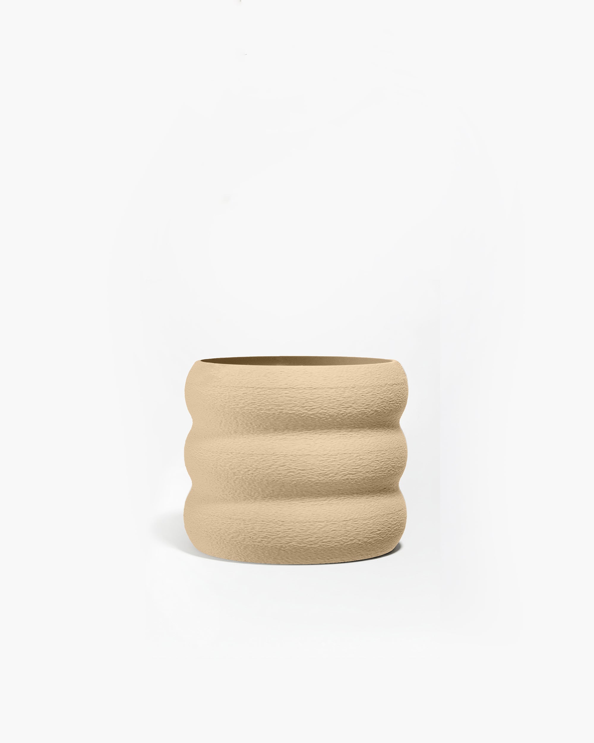 Designer Blumentopf Beige im Donut Design