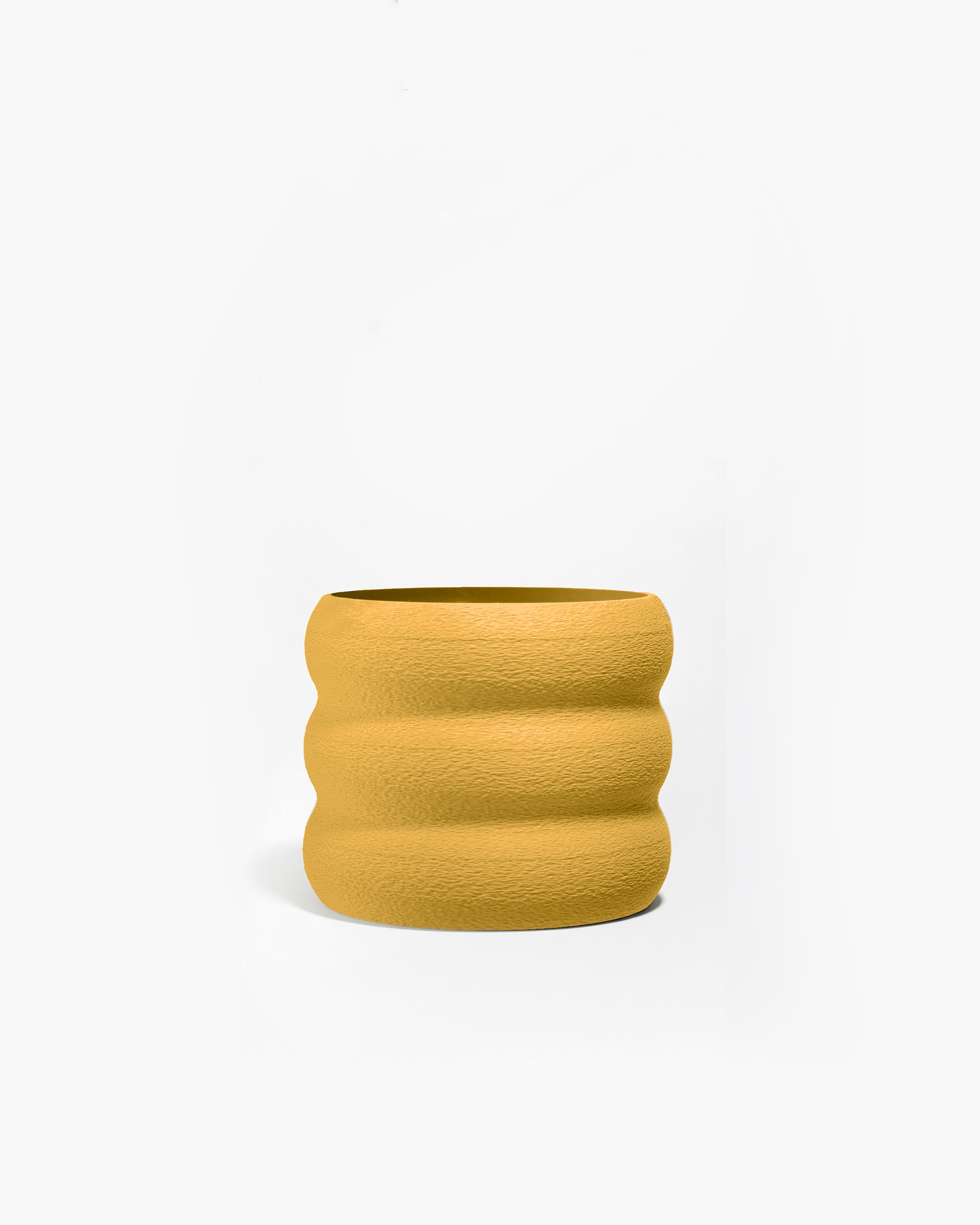 Moderner Übertopf Senfgelb im Donut Design