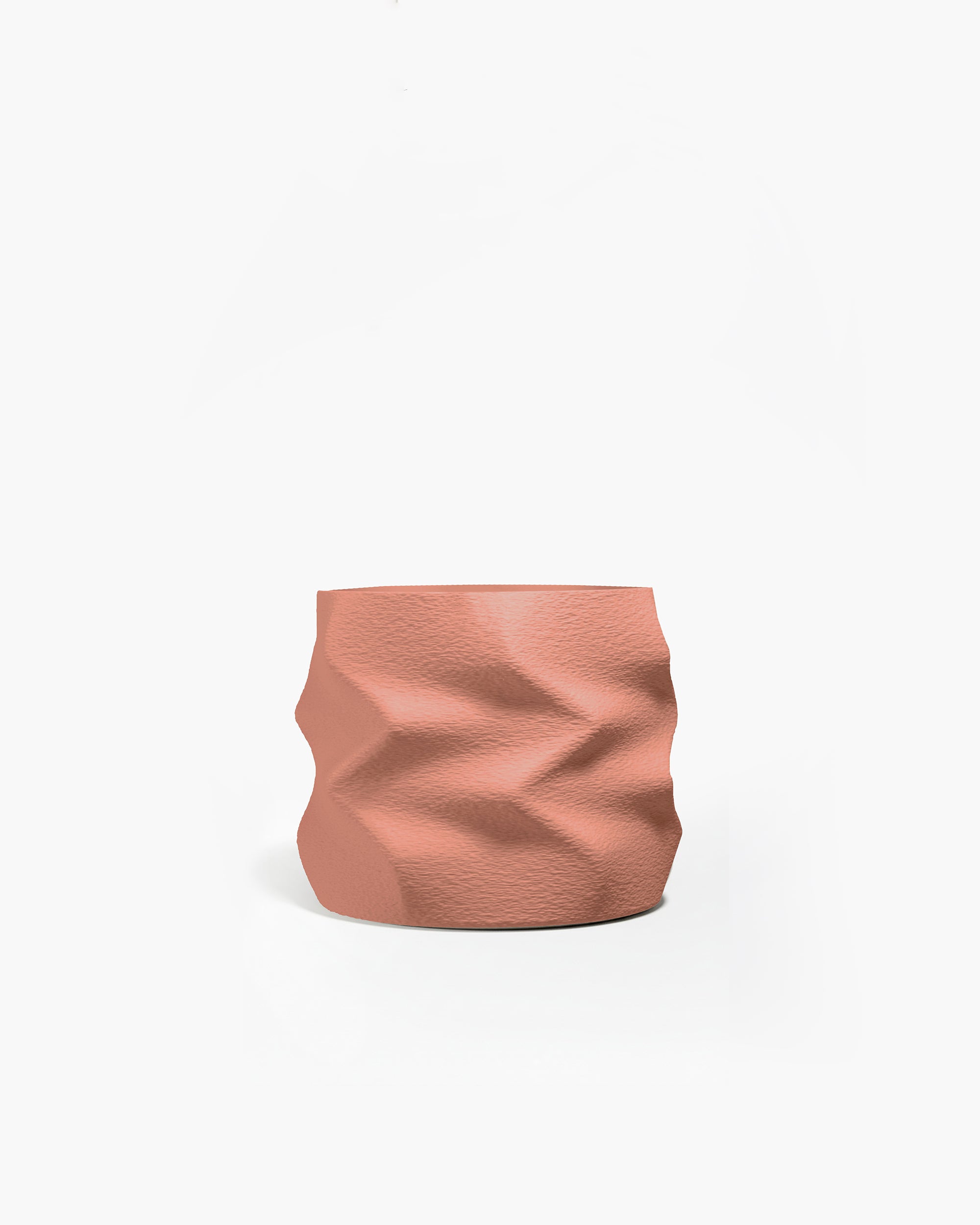 Moderner Übertopf Terracotta mit Zimmerpflanze