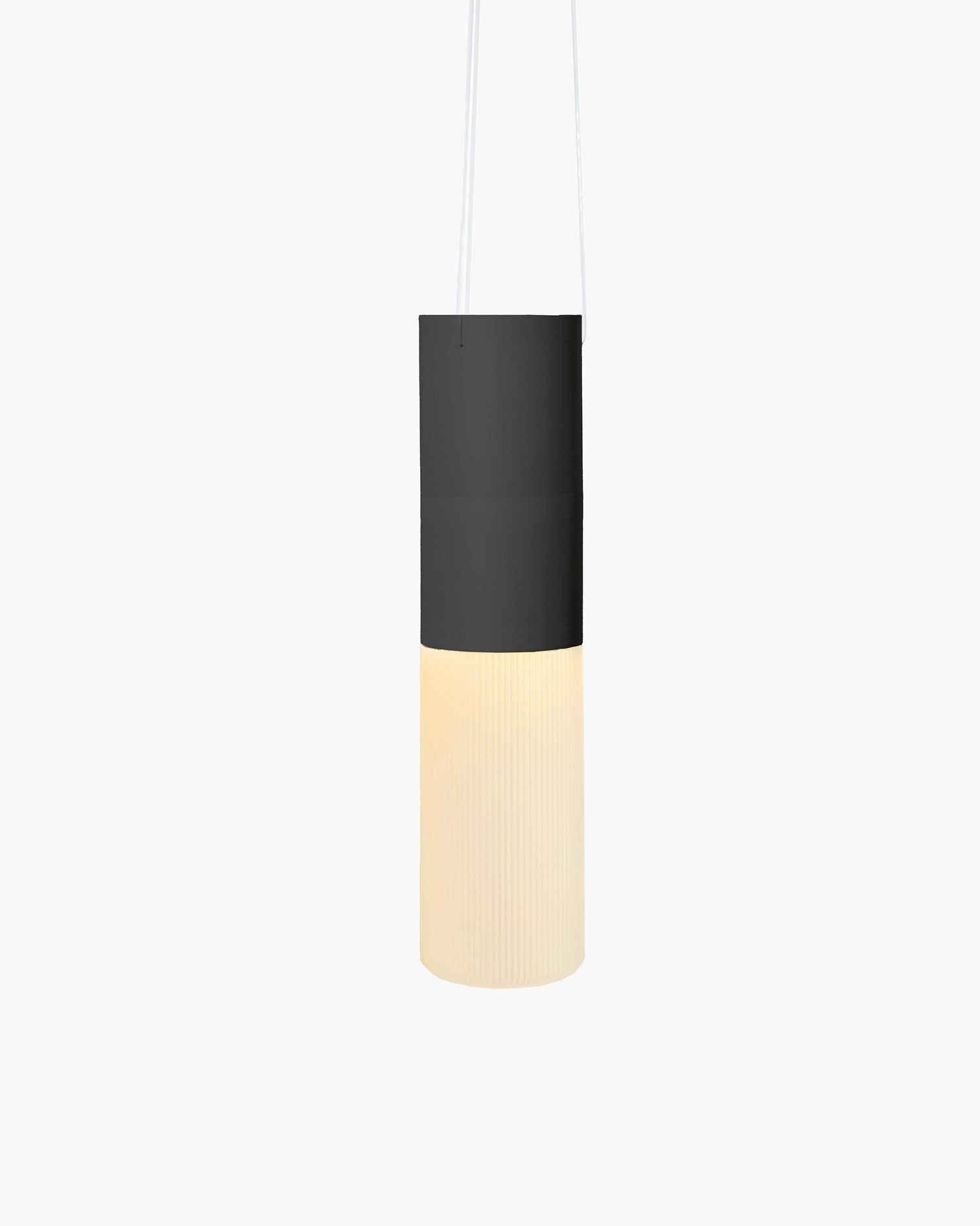 Minimalistische Hängevase Schwarz mit LED Licht