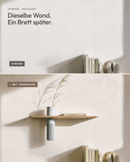 Floating Wall Shelf Solid Oak with Vase | 50 cm Natural Oiled