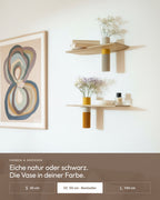 Floating Wall Shelf Solid Oak with Vase | 50 cm Natural Oiled