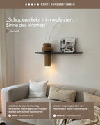 Floating Wall Shelf Solid Oak with Vase | 50 cm Black Oiled